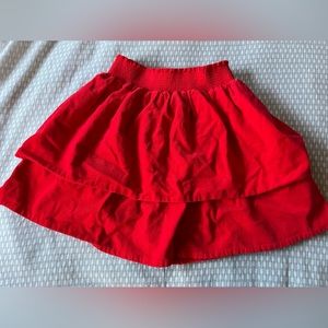Mini Boden girls red smocked skirt size 7-8Y